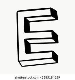Alfabeto de tinta con letras vectoriales dibujadas a mano aisladas en fondo blanco