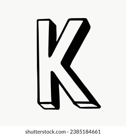 Ink alphabet hand drawn vector lettering isolated on white background