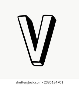 Ink alphabet hand drawn vector lettering isolated on white background