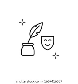 Ink, antique, write icon. Simple line, outline vector elements of theatre for ui and ux, website or mobile application