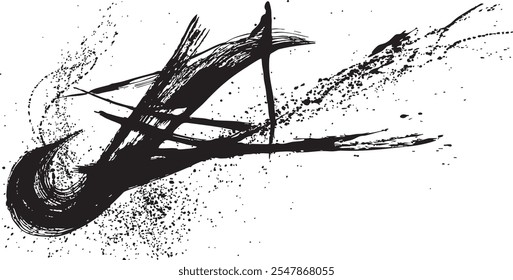 arte de tinta. splash de tinta. ilustração de traçado de pincel.