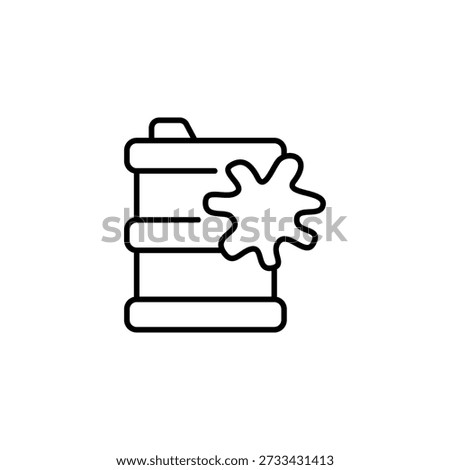 Ink Barrel Icon Representing Spillage Or Contamination In Minimalist Outline