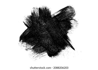Pintura abstracta de tinta negra aislada sobre fondo blanco. Imagen generada digitalmente. Elementos de diseño de vectores, ilustración, EPS 10.