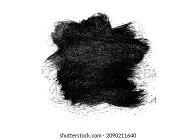 Pintura abstracta de tinta negra aislada sobre fondo blanco. Imagen generada digitalmente. Elementos de diseño de vectores, ilustración, EPS 10.