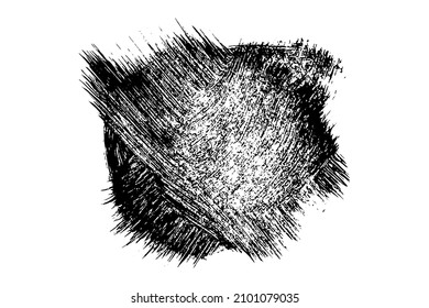 Ink black abstract paint stroke isolated on white background. Paint droplets. Digitally generated image. Vector design elements, illustration, EPS 10.