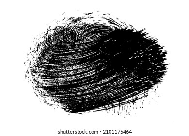 Ink black abstract paint stroke isolated on white background. Paint droplets. Digitally generated image. Vector design elements, illustration, EPS 10.