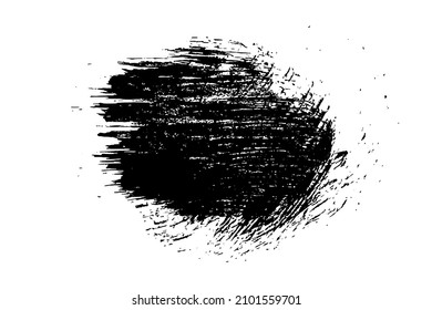 Tintenfisch, abstrakter schwarzer Farbstrich einzeln auf weißem Hintergrund. Farbige Tröpfchen. Digitales Bild. Vektordesign-Elemente, Illustration, EPS10.