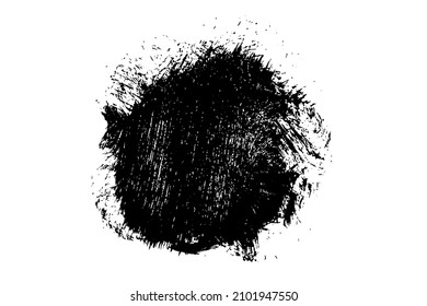 Ink black abstract paint stroke isolated on white background. Paint droplets. Digitally generated image. Vector design elements, illustration, EPS 10.