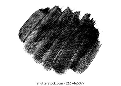 Ink black abstract paint stroke isolated on white background. Paint droplets. Digitally generated image. Vector design elements, illustration, EPS 10.
