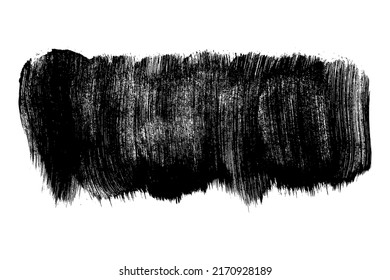 Ink black abstract paint stroke isolated on white background. Paint droplets. Digitally generated image. Vector design elements, illustration, EPS 10.