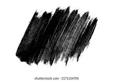 Ink black abstract paint stroke isolated on white background. Paint droplets. Digitally generated image. Vector design elements, illustration, EPS 10.