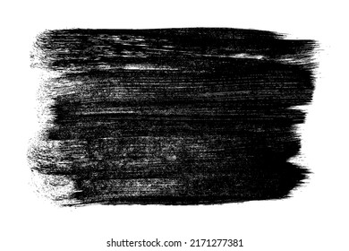 Ink black abstract paint stroke isolated on white background. Paint droplets. Digitally generated image. Vector design elements, illustration, EPS 10.