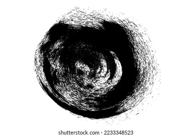 Ink black abstract paint stroke isolated on white background. Round vector design elements, illustration, EPS 10.