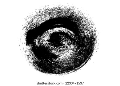 Ink black abstract paint stroke isolated on white background. Round vector design elements, illustration, EPS 10.