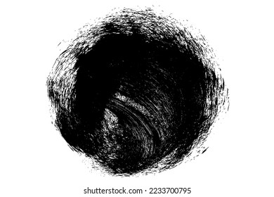 Pintura abstracta de tinta negra aislada sobre fondo blanco. Elementos de diseño de vector redondo, ilustración, EPS 10.