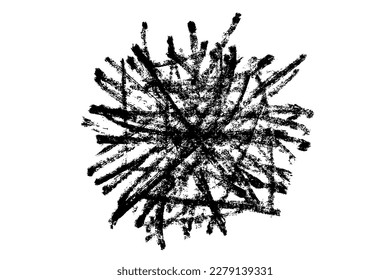 Tintenfisch, abstrakter schwarzer Farbstrich einzeln auf weißem Hintergrund. Vektordesign-Elemente, Illustration, EPS10.