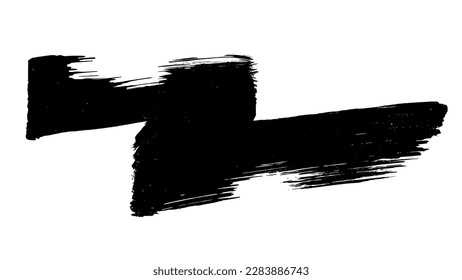 Ink black abstract paint stroke isolated on white background. Vector design elements, illustration, EPS 10.