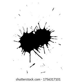 Ink black blot. Abstract stain. Isolate on a white background. Vector illustration