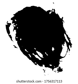 Ink black blot. Abstract stain. Isolate on a white background. Vector illustration