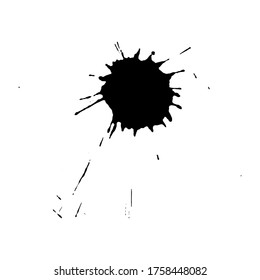 Ink black blot. Abstract stain. Isolate on a white background. Vector illustration