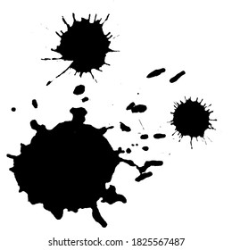 Tinte schwarze Bart Set. Abstrakter Fleck. Einzeln auf weißem Hintergrund. Vektorgrafik