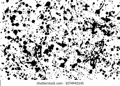 Ink black blots. Overlay destress grunge splatters. Water drops background. Dirty hand drawn  vector texture. 