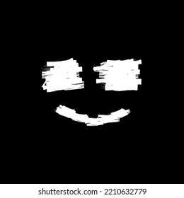 ink black shape face smile