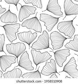 Patrón monocromo en blanco y negro de tinta con plantas