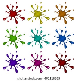 ink blob, blot, splash  vector symbol icon design. Beautiful illustration isolated on white background