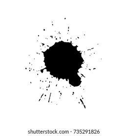 ink  blob or drop isolated on white background