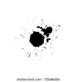 ink  blob or drop isolated on white background