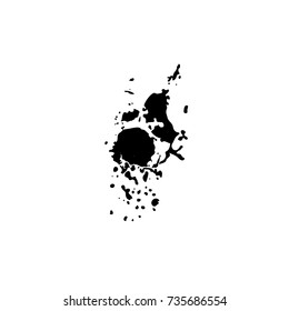 ink  blob or drop isolated on white background