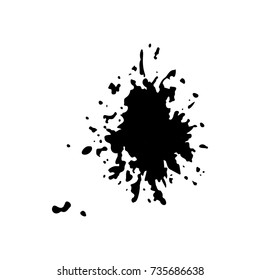 ink  blob or drop isolated on white background