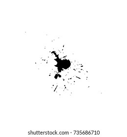 ink  blob or drop isolated on white background