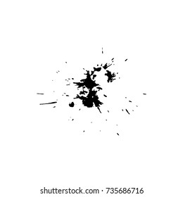 ink  blob or drop isolated on white background