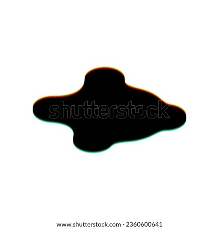Ink blobs sign. Black Icon with vertical effect of color edge aberration at white background. Illustration.