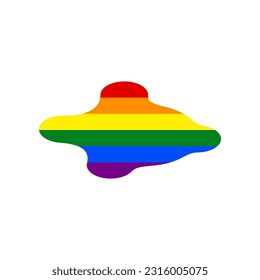 Ink blobs sign. Rainbow gay LGBT rights colored Icon at white Background. Illustration.