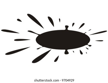 Ink blot against white background. Vector illustration.
