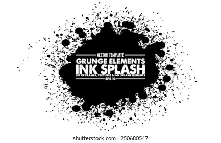 Ink blot collection - design template, stock vector - easy to use 