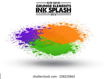 Ink blot collection - design template, stock vector - easy to use