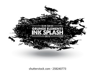 Ink blot collection - design template, stock vector - easy to use