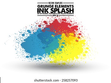 Ink blot collection - design template, stock vector - easy to use 
