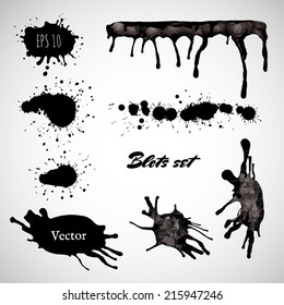 Ink blot collection isolated on white background. Vector element for Your design.