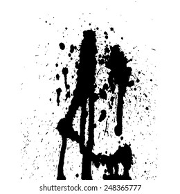 Ink blot collection isolated on white background