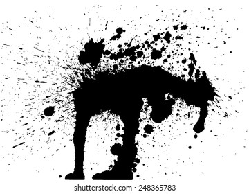Ink blot collection isolated on white background