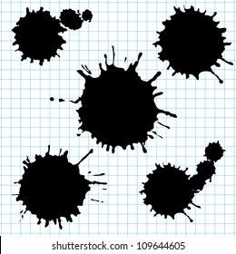 Ink blot collection isolated. Vector