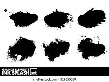 Ink blot grunge splash vector template set