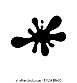Ink blot. Hand drawn splash. Black spots isolated on white background. Vector illustration