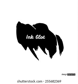 Ink blot on the white background. Design elements