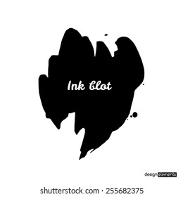 Ink blot on the white background. Design elements
